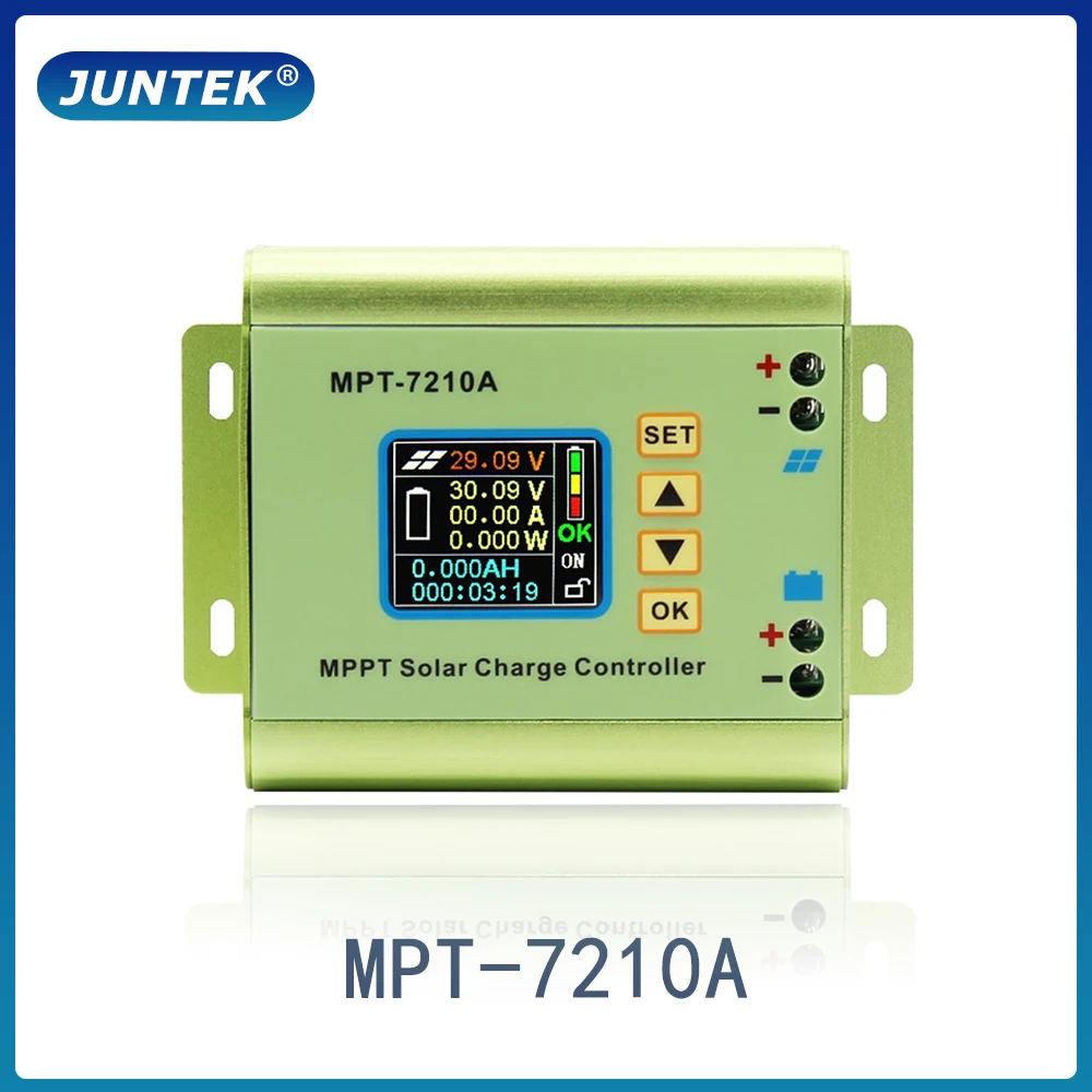 JUNTEK MPT-7210A mppt controller solar battery charger panel digital control boost voltage module charge 24V/36V/48V/60V/72V