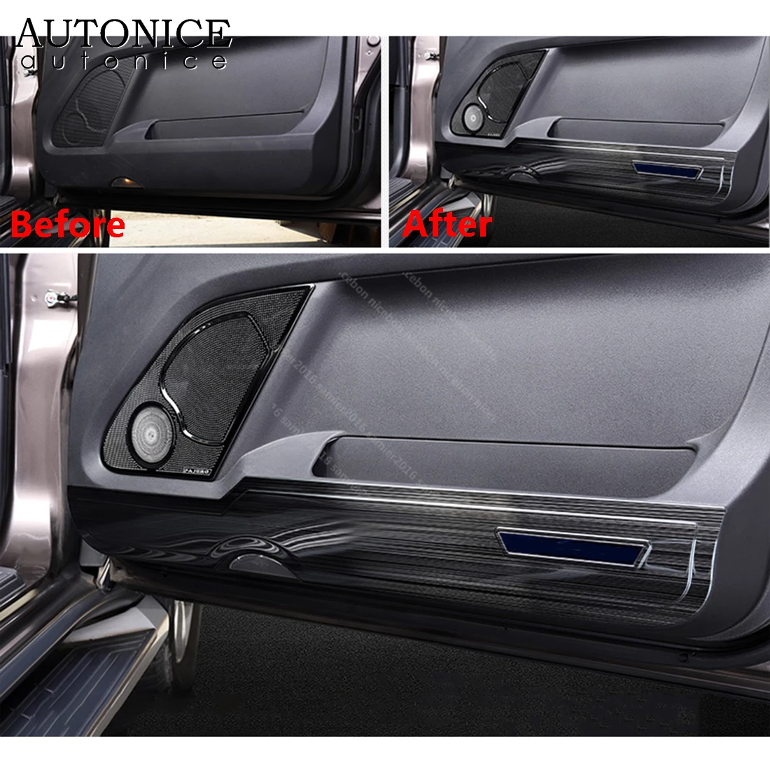 4pc Stainless Steel Door Speaker Audio Ring Cover Trim Fit for Mitsubishi Pajero V93/V97 2007- 2020 Accessories