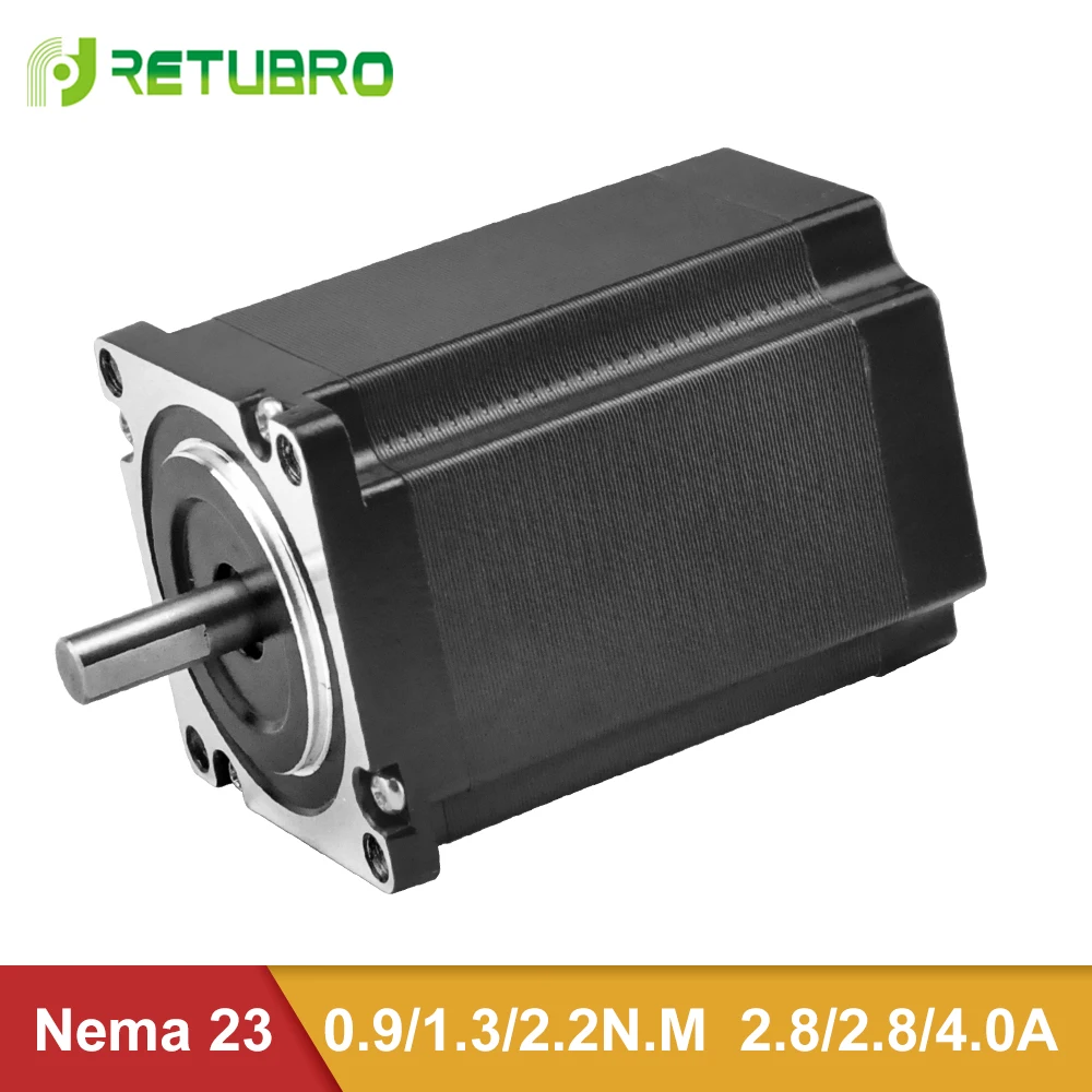 RETUBRO Nema 23 Stepper Motor 1 Year Warranty 2 Phase Hybrid Step Motor 57mm flange 0.9NM-2.2NM CE ISO certificated