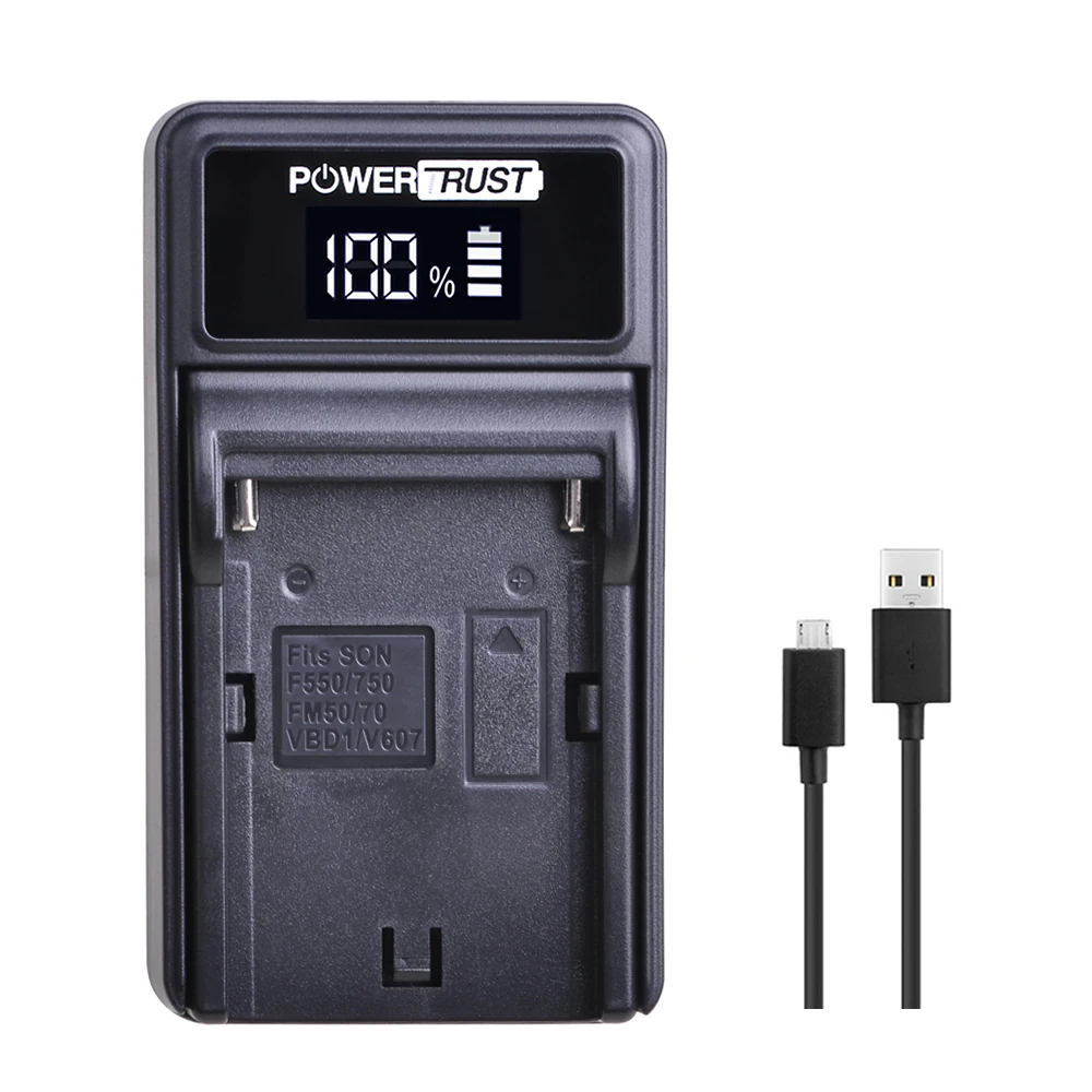 NP-FM50 NP-F550 NP-F750 FM70 FM55H LED USB Charger for Sony NP-FM51 NP-FM30 NP-FM55H DCR-PC101 A100 Series DSLR-A100