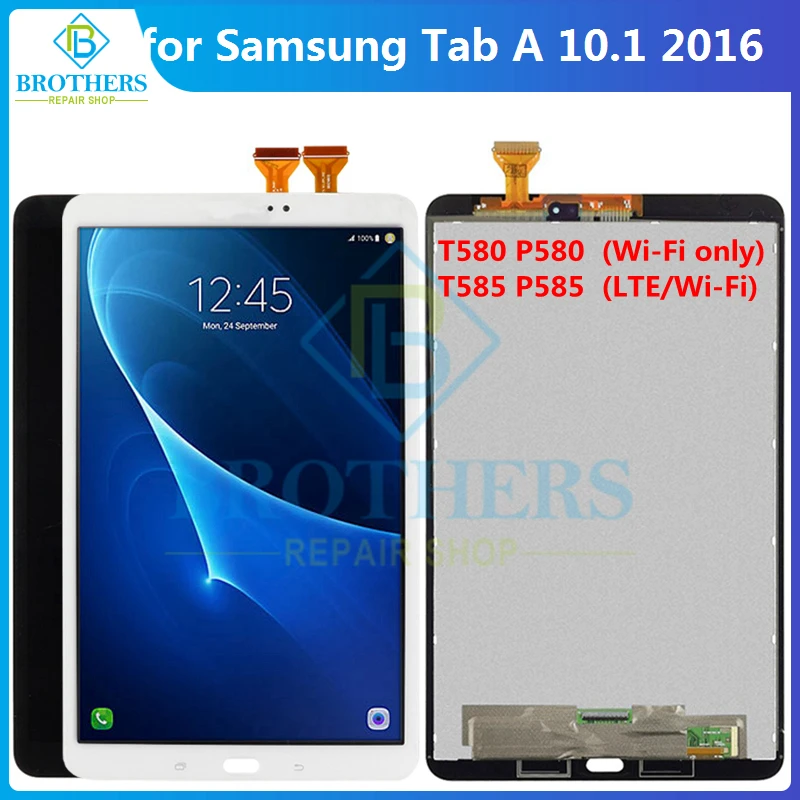 For Samsung Galaxy Tab A 10.1 2016 SM-T580 SM-T585 LCD Dispaly Assembly Tablet LCD Screen Touch Screen Digitizer