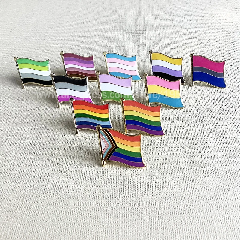 Rainbow Flag Lapel Pins Brooch Badge LGBTQIA LGBT Bisexual Pansexual Asexual Fashion Jewelry Gifts Collection