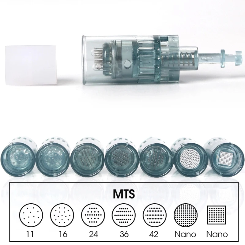 10/20/30/50 piezas Dr. Bolígrafo M8 Cartucho Aguja Derma Pen MTS Microneedling Agujas de repuesto 11 16 24 36 42 Pin Nano Drpen redondo