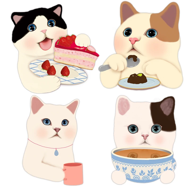 Three Ratels CM28 Funny kitten wall stickers for kids Refrigerator label gabinete gamer home decoration accessories