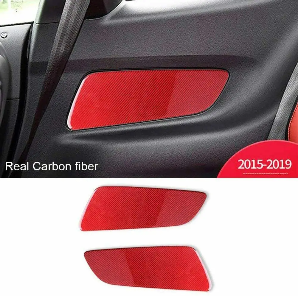 

For Ford Mustang 2015-2020 Red Carbon Fiber Tail Door Panel Sticker Cover Trim