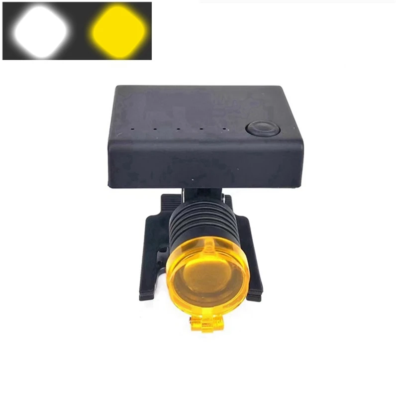 Imagem -03 - sem Fio Dental Lupas Led Farol Dentista Binóculos Farol Cirúrgico Óculos Clip Filtro Amarelo Médico Iluminador