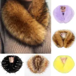 Bufanda de cuello de piel de zorro sintética para mujer, chal esponjoso, calentador de cuello, accesorios de invierno, regalo de moda, nuevo