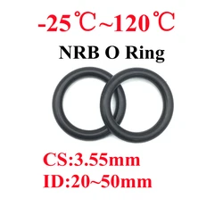 10pcs Black O Ring Gasket CS 3.55mm ID 20 ~ 50mm NBR Automobile Nitrile Rubber Round O Type Corrosion Oil Resistant Seal Washer