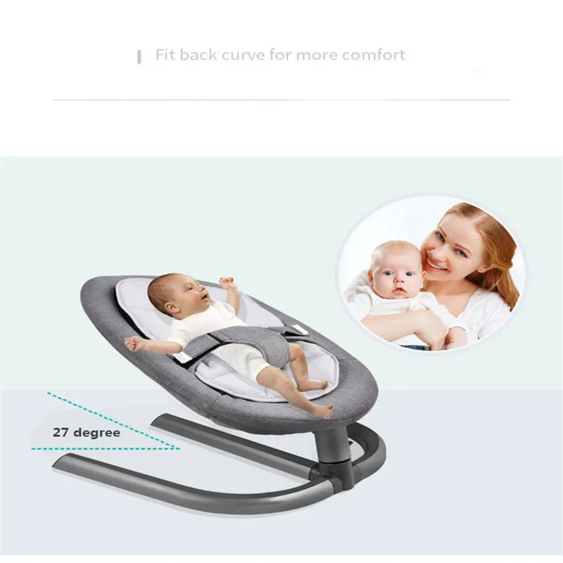 Baby Rocking Chair for  Aluminum Newborn Swing Bouncer Chair Infant Sleeping Basket Automatic Cradle for Toddler