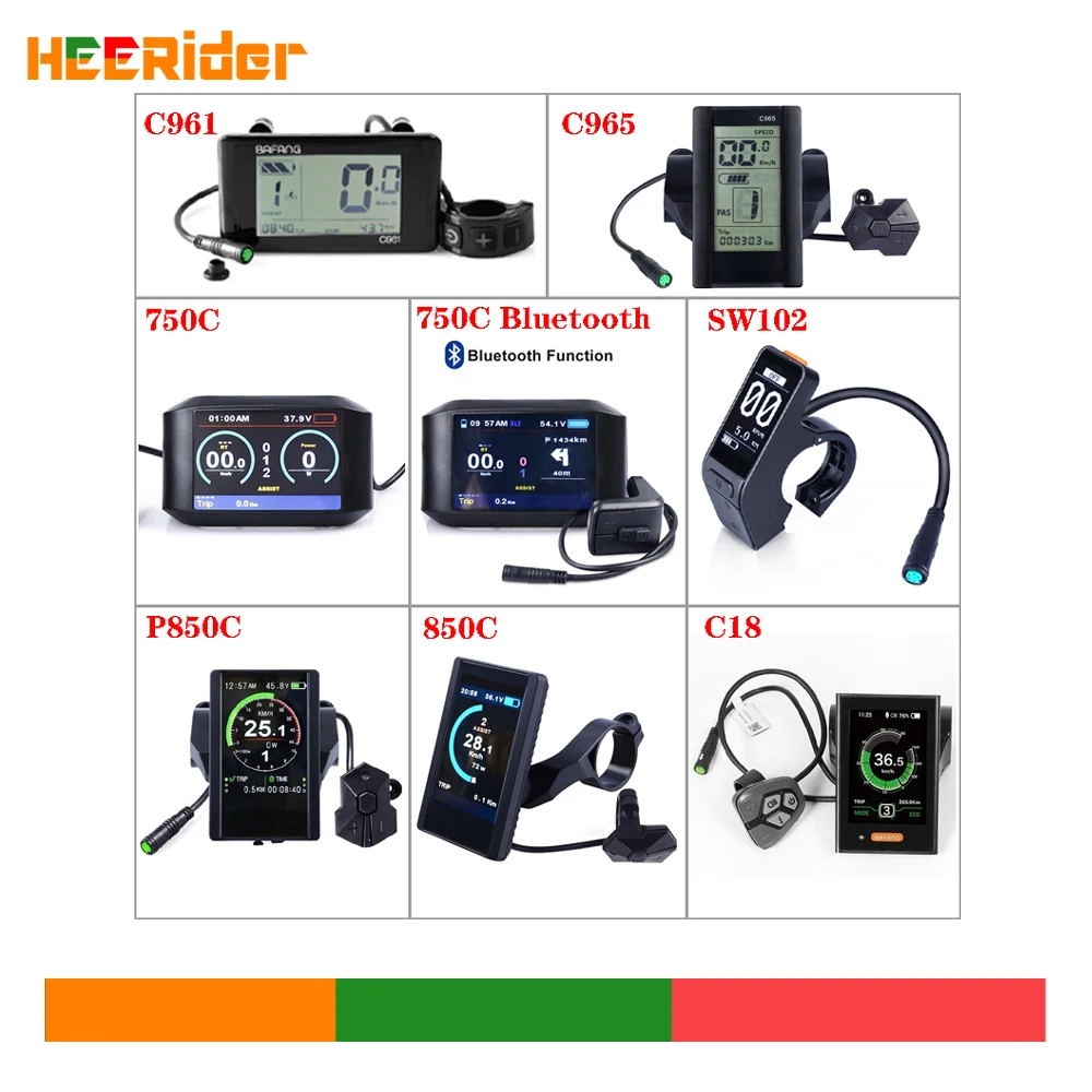 Bluetooth Electric Bike TFT Display for BAFANG BBS, Mid Drive Motor, Bicycle Ebike Computer, DPC18, 850C, P850C, SW102,C961