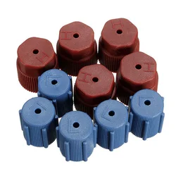 10PCS R134a A/C AC System Valve Cap Charging Port Caps Hi Low Side Set Universal Caps Red Blue Car Auto Accessories