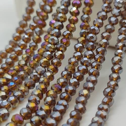 2 3 4 6 8mm Dark Brown Round Faceted Flat Czech Crystal Glass Beads Loose Spacer for Jewelry Making DIY Bracelet Accessories