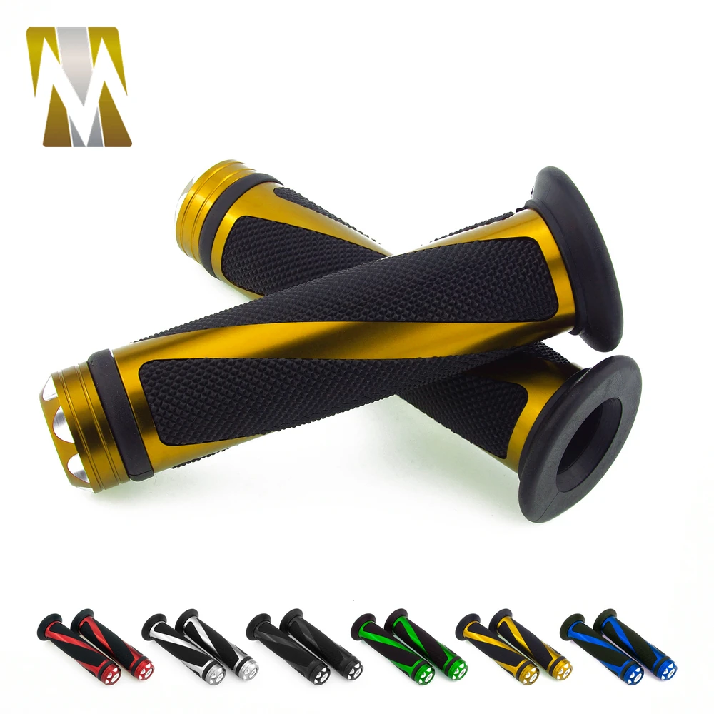 Empuñadura de barra de mano Universal para motocicleta, 7/8 ", 22mm, para Kawasaki, Yamaha, KTM, Suzuki, Benelli, Ducati, manillar, Moto dorado