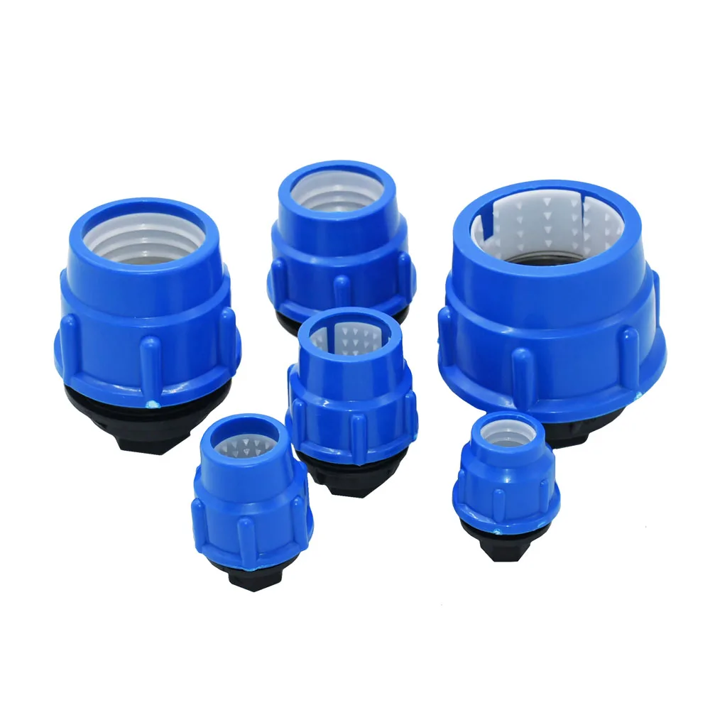 Plastic Water Pipe End Plug With lock Nut 20/25/32/40/50/63mm PE Pipe End Connector Coupler Pipe Quick Union 1pcs