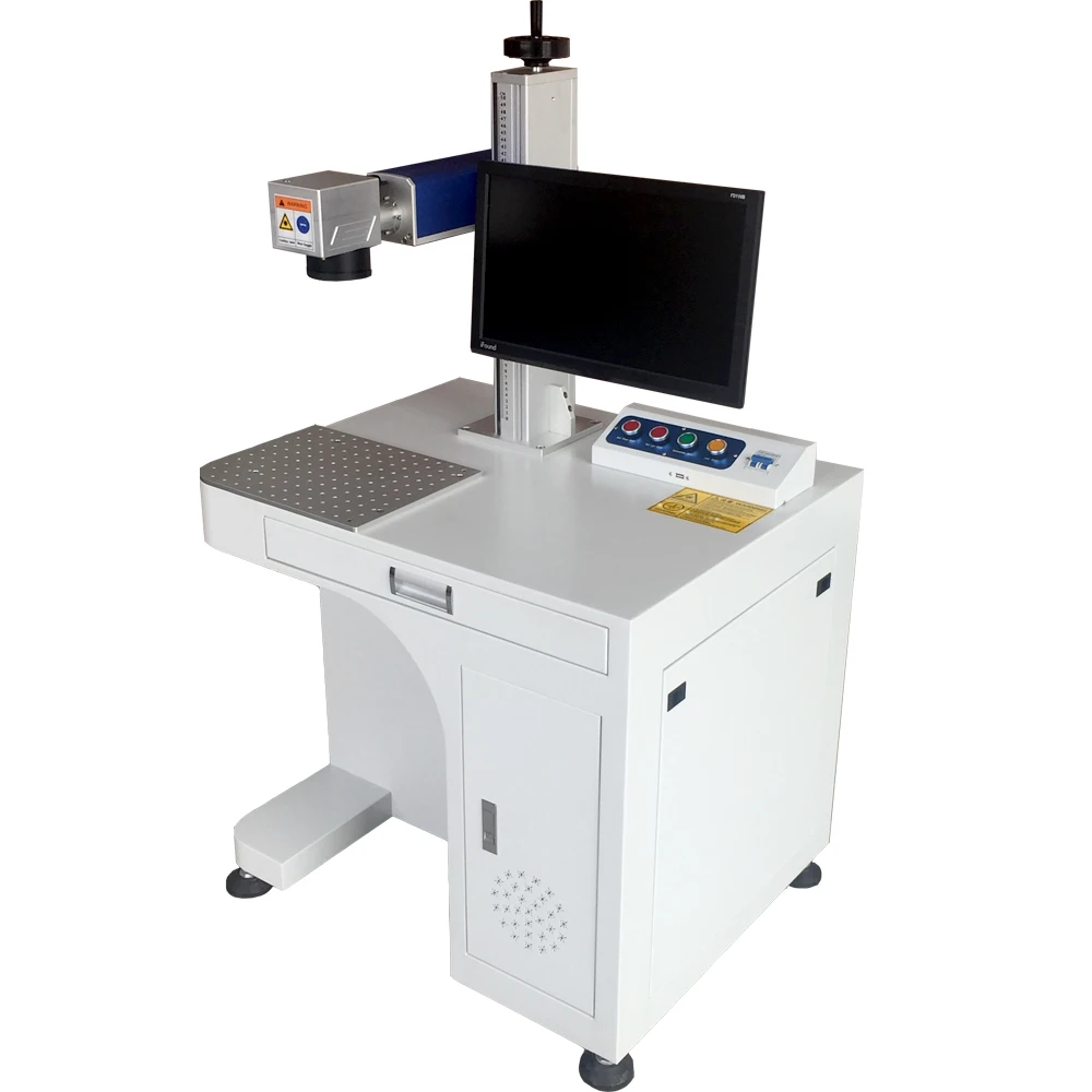 China Small Business Raycus 20w 30w 50w Fiber Laser Marking Machine For Meta Plastic Tag/Key Chain Production Date Engraving