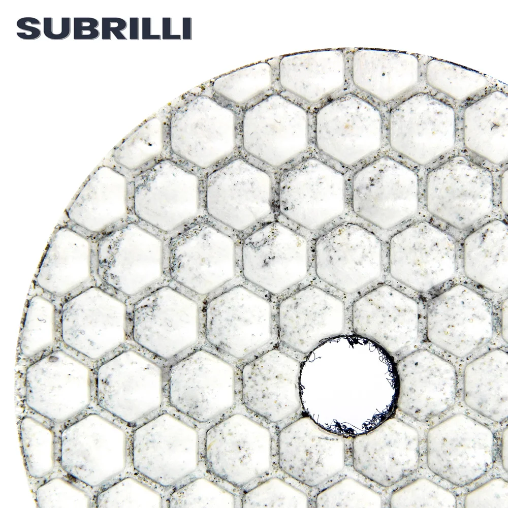 SUBRILLI 3/4/5 Inch Flexible Dry Polishing Pad Granite Stone Polishing Concrete Grinding Disc Sharp Type Resin Bond Abrasive Pad