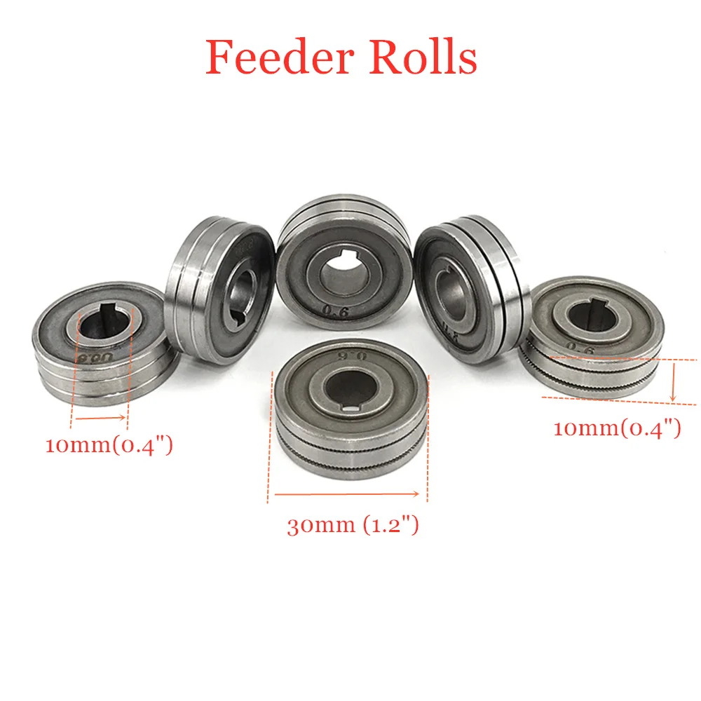 Welding Feeder Roll V U Knurl Groove 0.6mm 0.8mm 1.0mm Size 30x10x10mm for Steel Aluminum Flux Cord Wire Mig Wire Feeder