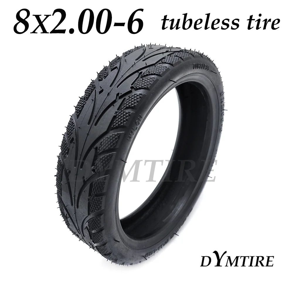 8x2.00-6 Tire Tubeless Vacuum Wear Resistant Tyre for Electric Scooter