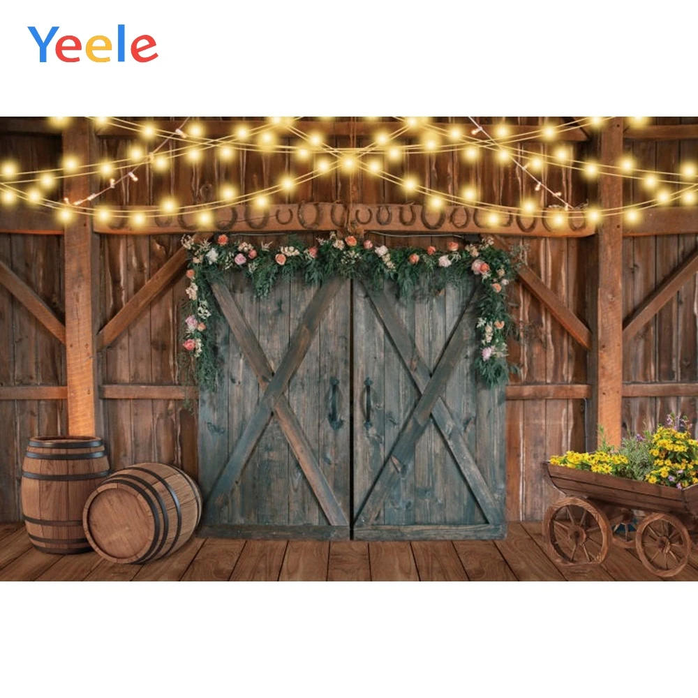 

Wedding Photocall Light Barn Wood House Cowboy Vintage Birthday Backdrop Photography Background For Photo Studio Photophone Prop