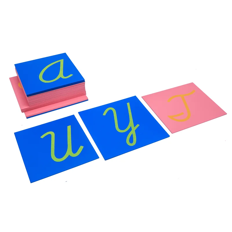 Montessori Sandpaper Letters Cursive Handwriting Moveable Alphabet w/ Wood Container Language Matertial Kids Early Learning Toys - view 2