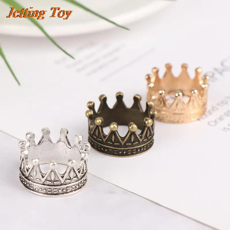 Mini Alloy Crown 1:12 Dollhouse Miniature Gold Sliver Bronze Model Toys Dolls Headwear Accessories