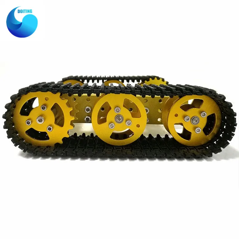 Mini T100 RC Metal Robot tanque chasis oruga Caterpiller Vehículo de orugas con pista de plástico 2 motores para Robot plataforma RC