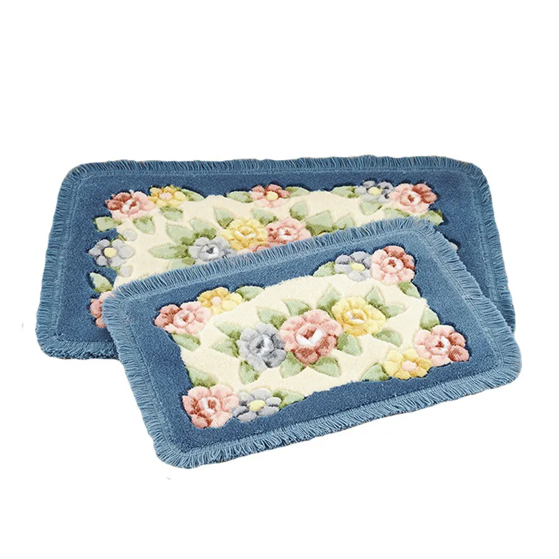 Flower Printing Classic Bathroom Carpet Mat Rug, 1 PCS Anti-Slip Floor Bath Mat Carpet, Bath Carpet Mat Toilet Rug Alfombra