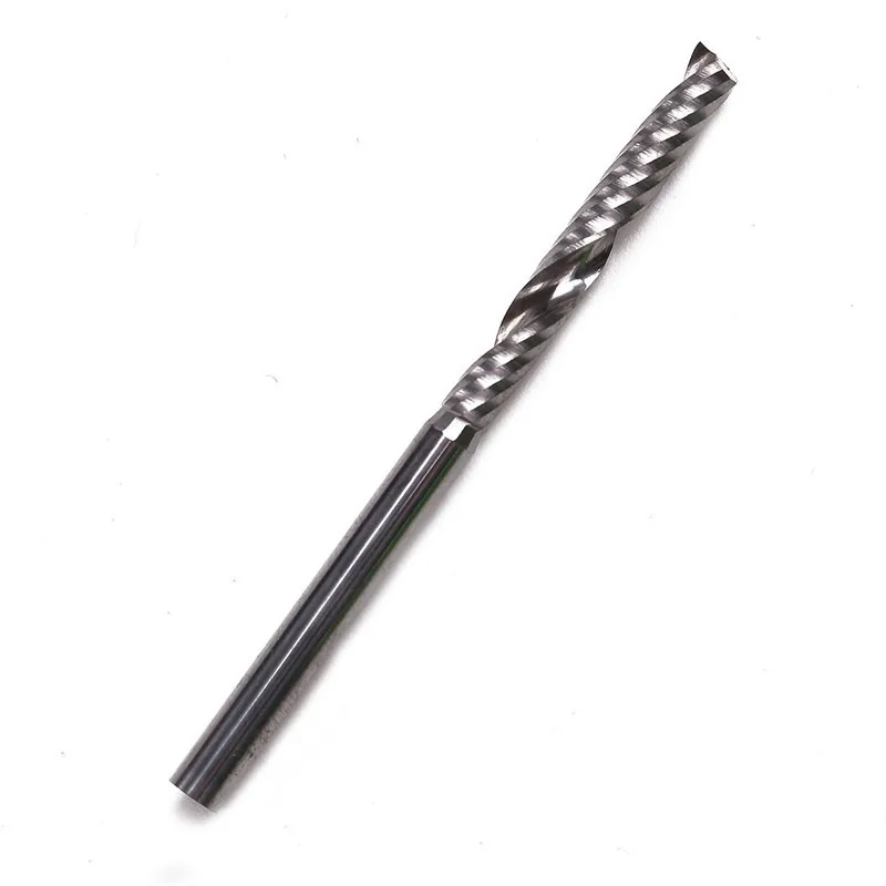 10pcs/set 1/8 Inch 3.175x25mm Shank 1 Flute Carbide Spiral End Mill CNC Router Bit Tool For Acrylic PVC Wood And Other Materials