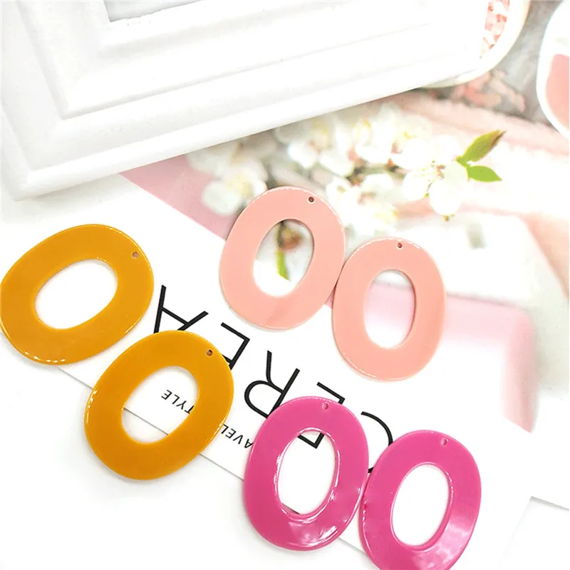 10PCS Oval Acetate Sheet Earring Accessories Hand Made Earrings Making Connectors DIY Pendant Jewelry Findings Components Charms