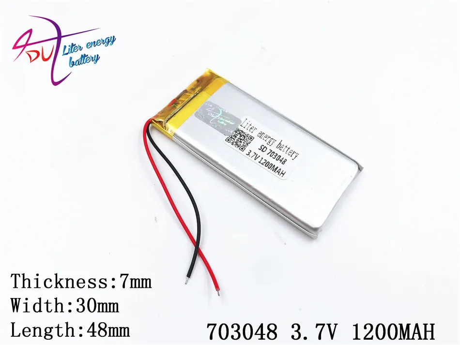 3.7V 1200mAh 703048 703050  Lithium Polymer li ion Rechargeable Battery cells For Mp3 MP4 MP5 GPS mobile bluetooth