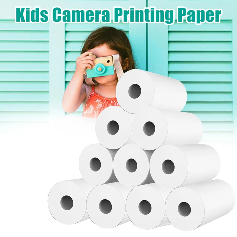 10rolls/Lot 57*25mm Thermal Paper White Children Camera Instant Print Kids Camera Printing Paper Replacement Accessories Parts