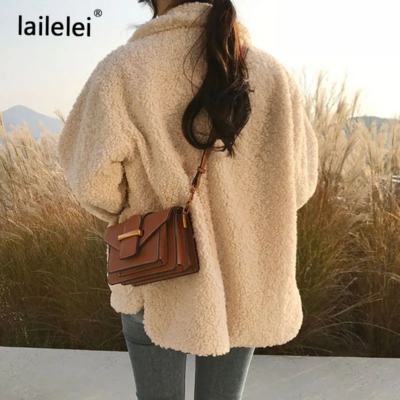 Faux Fur Thick Coat For Women 2024 Autumn Warm Soft Loose Fur Jacket Female Outerwear Button Plush Ladies Casual Winter Overcoat