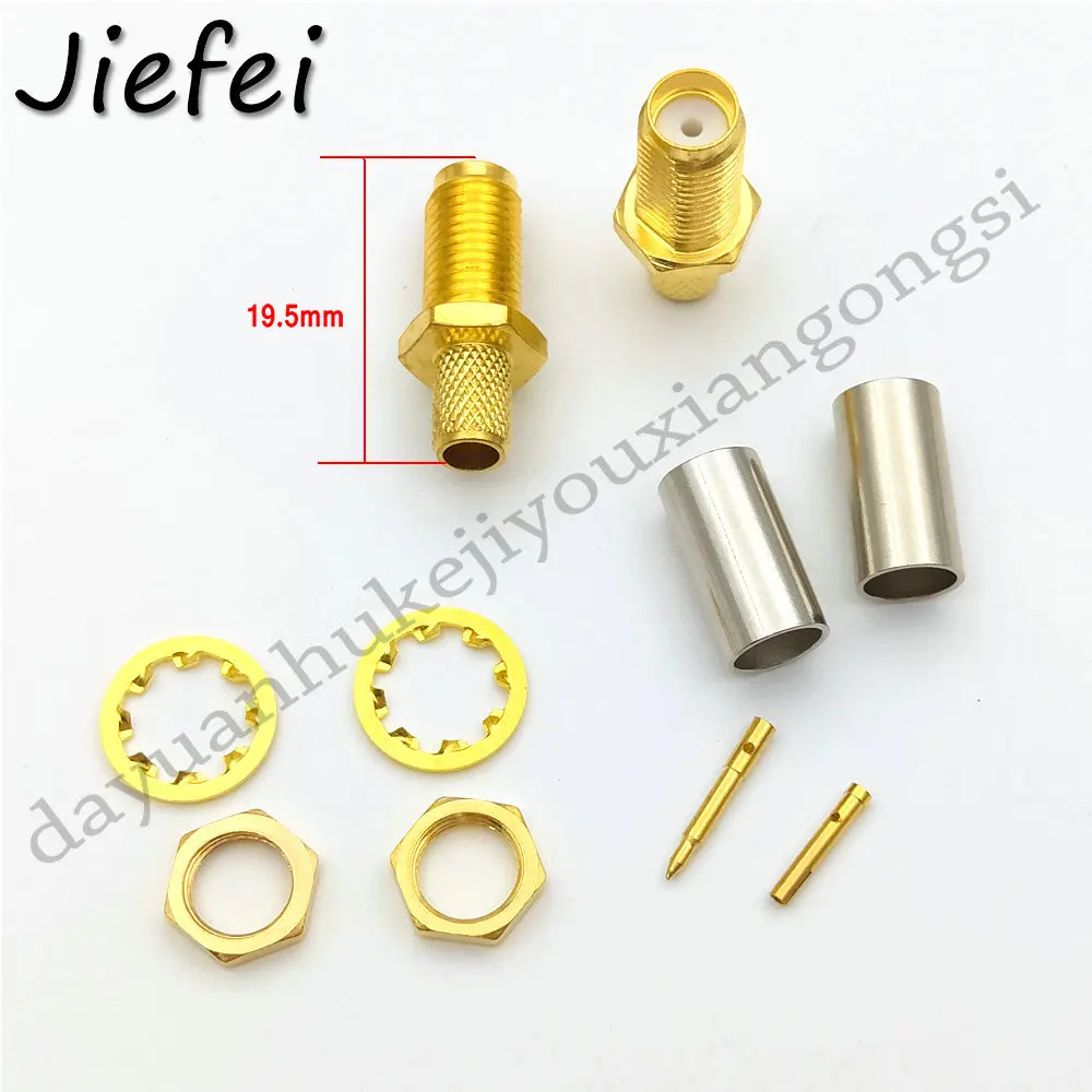 100-400 PCS SMA Male Plug / RP-SMA Female  Jack Crimp RG58 LMR195 RG142 RG400 RG223 RF Connector