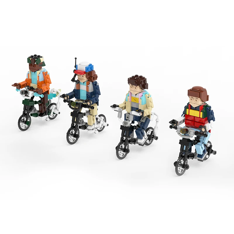 

Moc Brickheadz Bicycle Building Blocks Kit Sci-Fi Horror Stranger Needful Things Figure Brick Model DIY Kids Brain Toys Gift