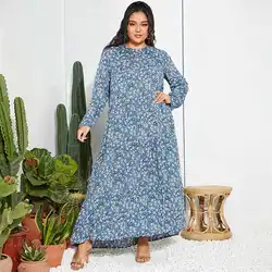 ZANZEA Women Long Sleeve Bohemian Floral Printed Dress Autumn Sundress Vintage Holiday Beach Maxi Vestidos Plus Size Dresses 5XL