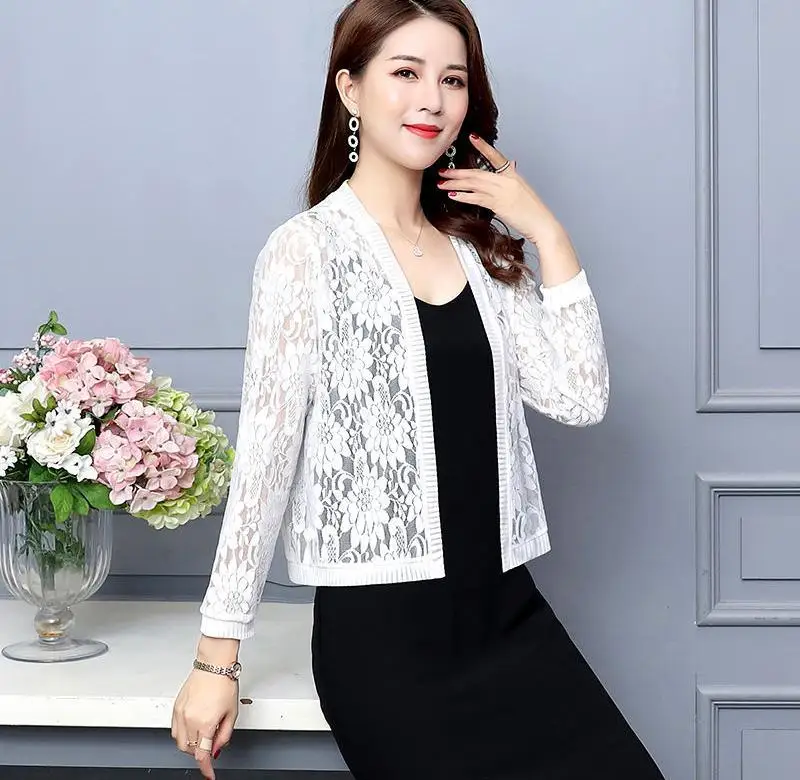 Big Size 6XL Lace Bohemian Top Blusa Kimono Cardigan Women Summer Cardigan Feminino Shirt Plus Size Boho Long Sleeve Blouse