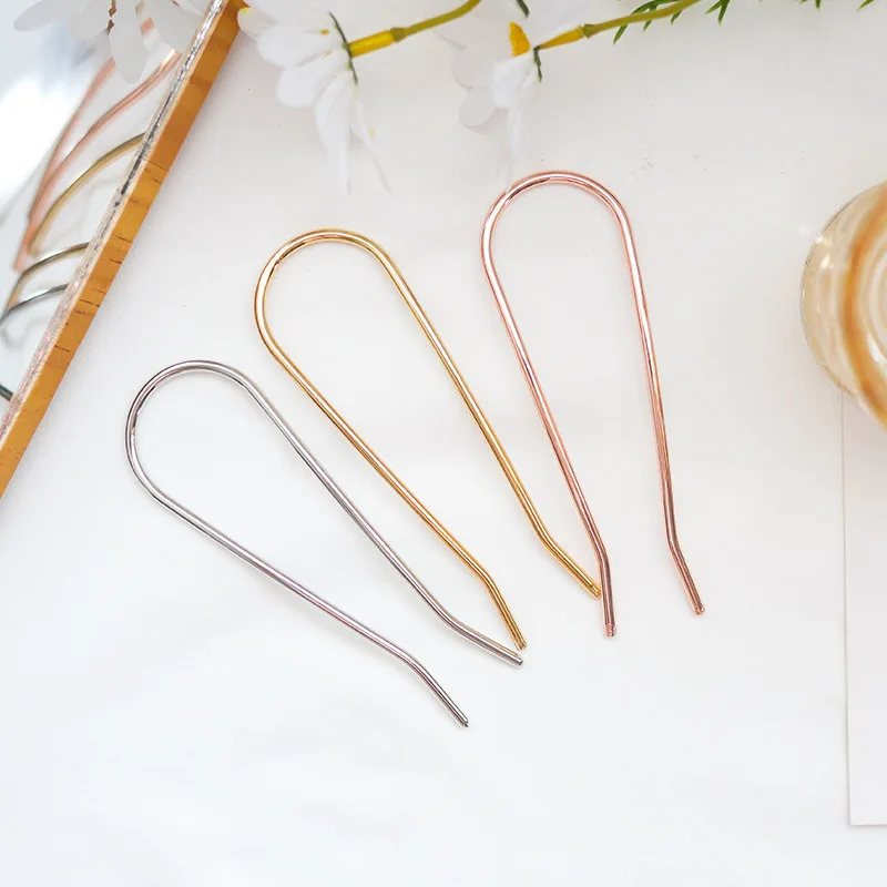 Pince à cheveux en alliage de plastique géométrique pour femmes, épingle à cheveux simple, porte-chignon, bâtons de perles simulées, accessoires élégants, mode