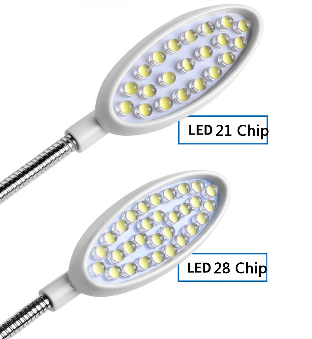 Dimmable Sewing Clothing Machine LED Lamp 30 LED Work Lights Gooseneck Lamp With Magnets Mount for All Sewing Machine Lighting