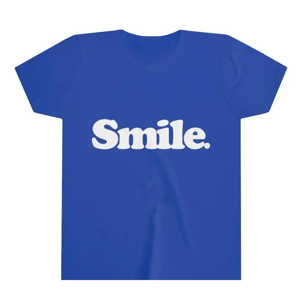 Just Smile Youth Tee Summer Time Fashion Cotton Kids Tshirt Casual Baby's Tee