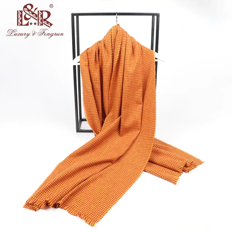 2022 Winter Scarf For Women Cashmere Plaid Women Scarfs Femme Foulad Shawl And Wraps Female Stole Thicker Warm Scaves Long Soft