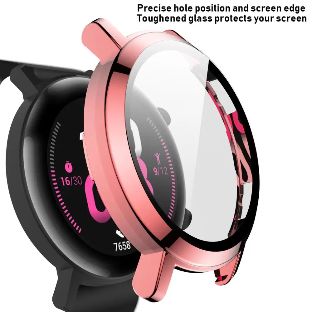 2in1 Suitable for Huawei Watch GT 2 Electroplating PC + Tempered Film Integrated Shell Protective Cover GT2 Watch Case 46mm/42mm