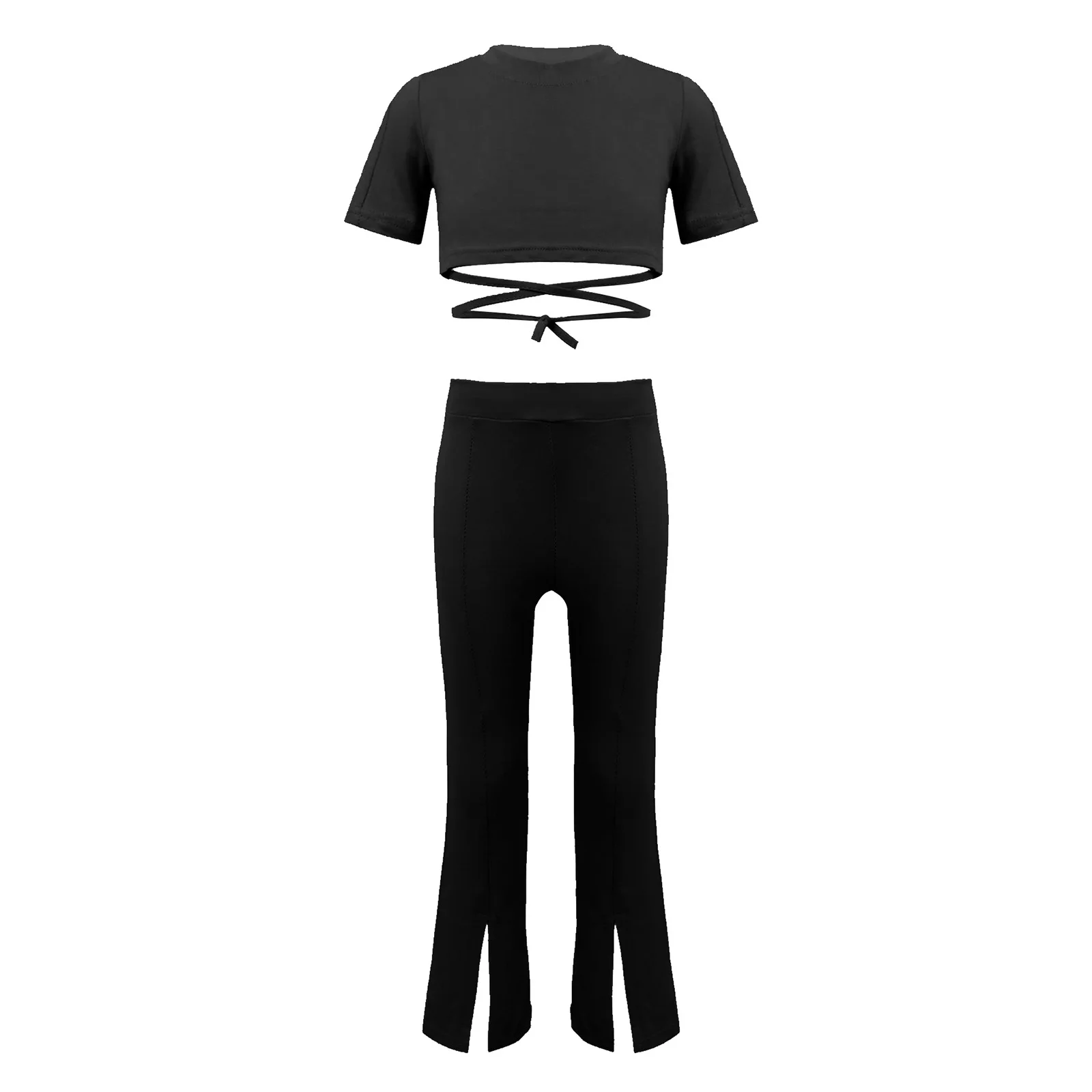 

Kids Baby Girls Clothes Summer 2021 Fashion Outfits Children Short Sleeve Crop Top With Pants 2Pcs Set Tracksuit Sports Suit