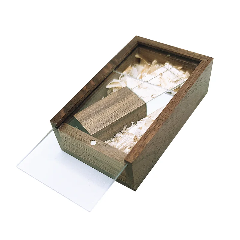 맞춤형 로고 브랜드 크리에이티브 호두 나무 및 아크릴 뚜껑, 호두 실버 크리스탈 USB 2.0 메모리 플래시 스틱 펜 드라이브 U 디스크