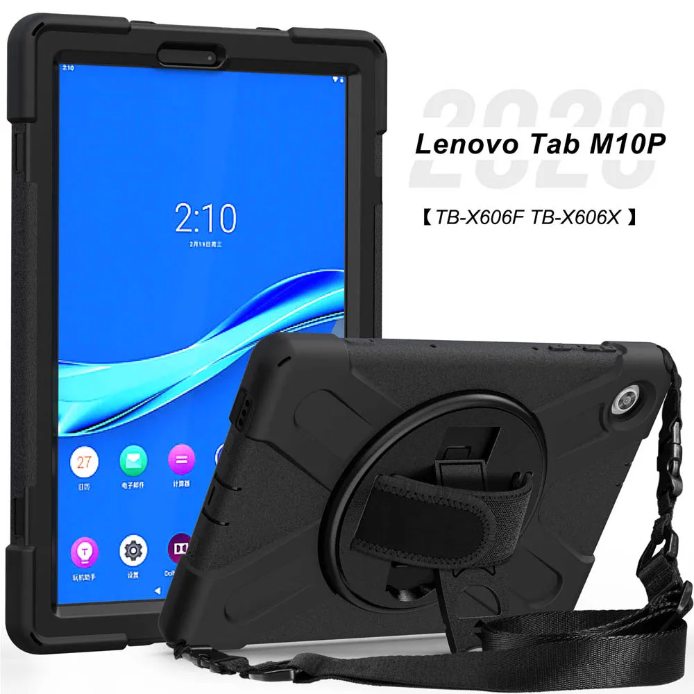 

Чехлы для планшетов 10,3 дюйма для Lenovo Tab M10 Plus, чехол FHD X606F X606M X606, противоударный вращающийся ремешок на руку, силиконовый чехол-подставка