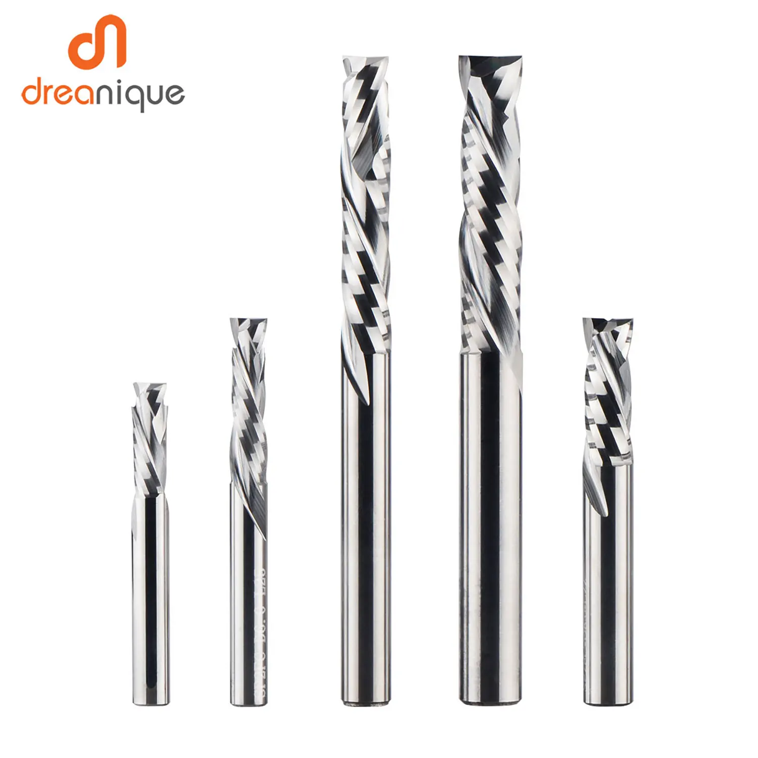 Milling Cutter Woodwork UP & DOWN Cut 2 Flutes Spiral Carbide Milling Tool,  CNC Router, Compression Wood End Mill Cutter Bits 