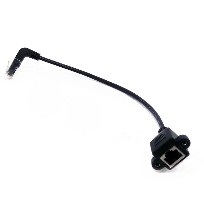 0.3M-1.0M Para Baixo Em Angulo de 90 Graus 8P8C FTP STP UTP Cat 5e Lan RJ45 Masculino para Feminino Cabo de Extensao de Rede E