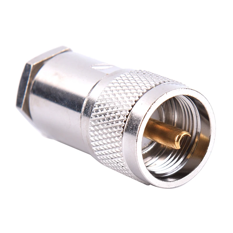 1pce Connector UHF PL259 male plug clamp for RG8 RG165 RG213 7D-FB cable RF connector