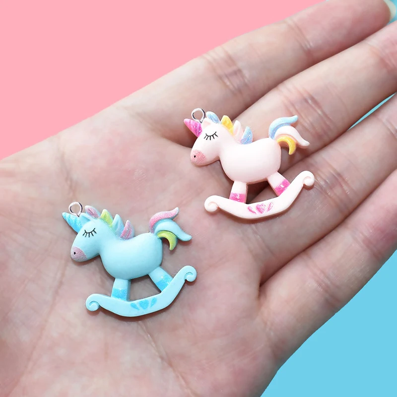 10pcs Cartoon Doll's House 3D Horse Resin Charms for Jewelry Making Findings Diy Brooch Earrings Necklace Pendant Carft C523