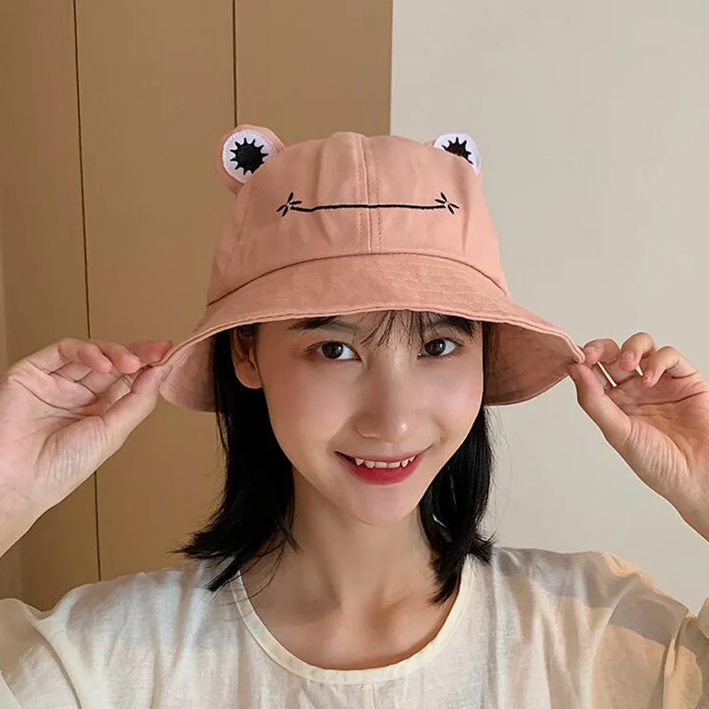 Child-Parents Frog Bucket Hat For Women Summer Autumn Plain Female Panama Outdoor Hiking Beach Fishing Sunscreen Woman Bob Caps