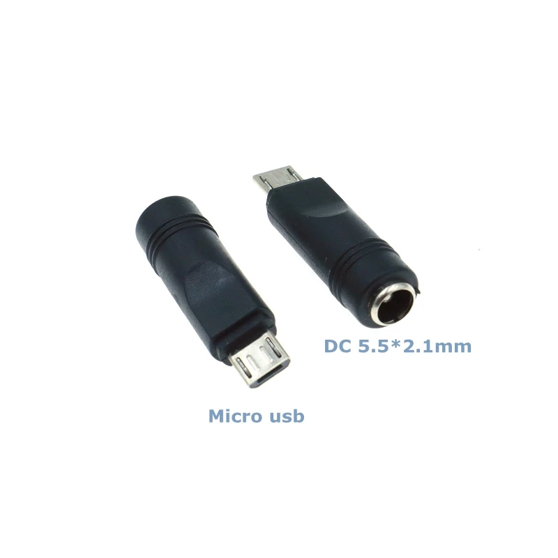 Adaptador de carga de conversión de energía para teléfonos móviles y tabletas, Micro USB Mini hembra a tipo C de DC 5,5x2,1mm, 5V, macho